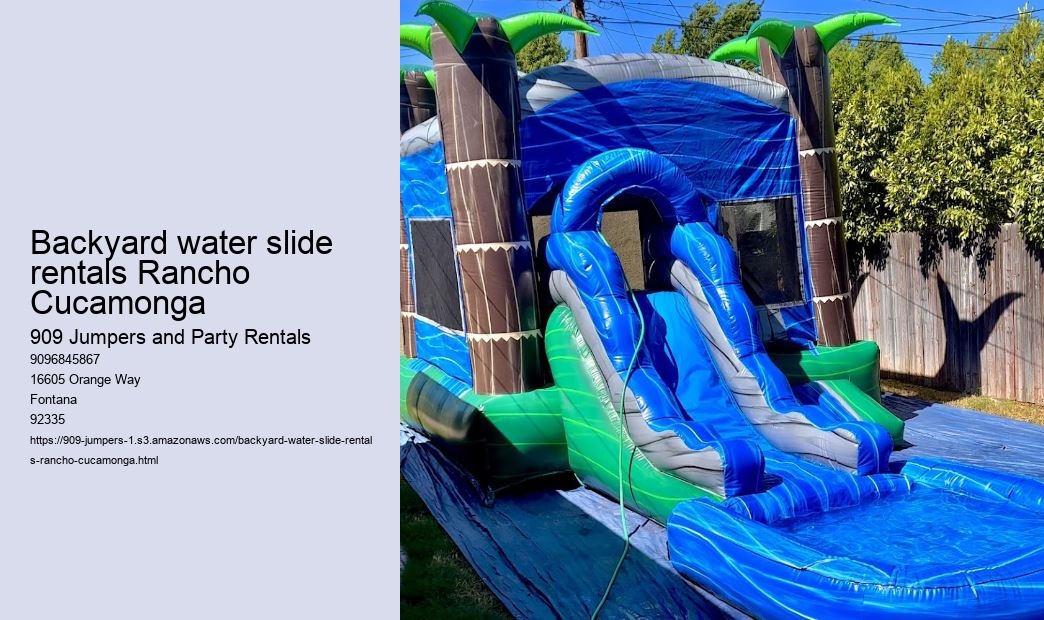 Backyard water slide rentals Rancho Cucamonga 